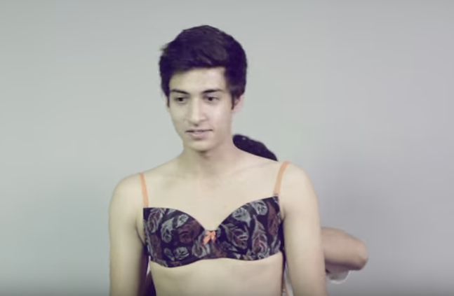 guys are asked to wear a bra ...
